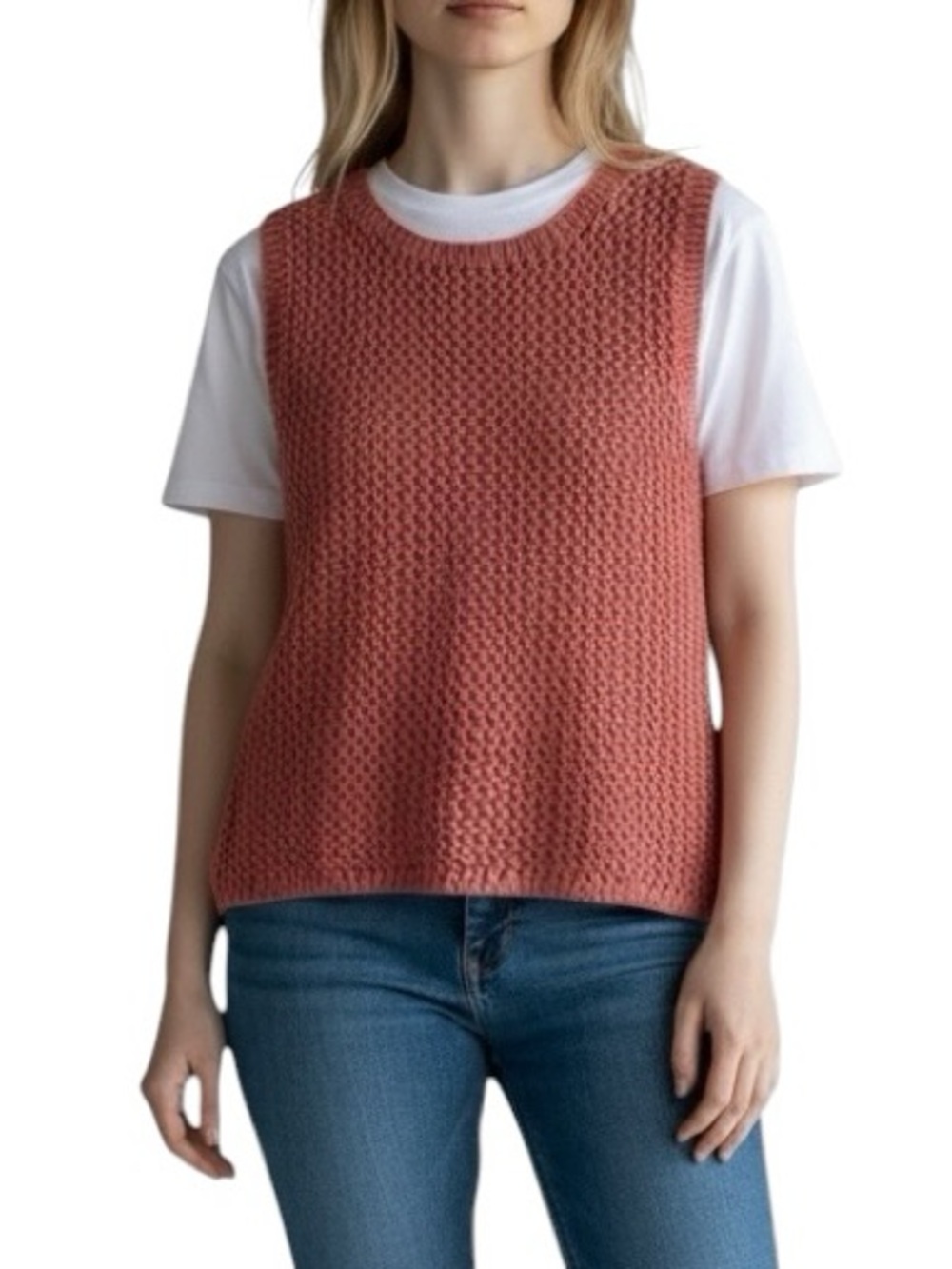 Alia vintage crochet open knit sweater vest size small excellent condition